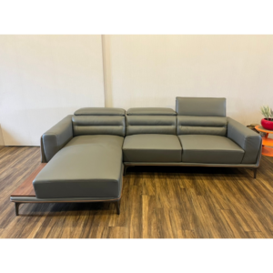 丹尼半牛皮功能L型沙發